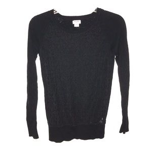 Lacy Black Long-Sleeve Shirt